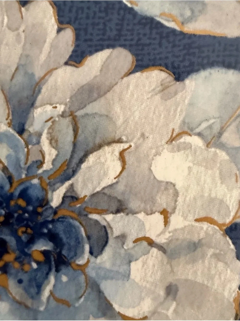 INDIGOLD Set of 3 Blue Bird Floral Plates 9” Gold Details